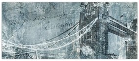Tablou - Tower Bridge în tonuri reci (120x50 cm)