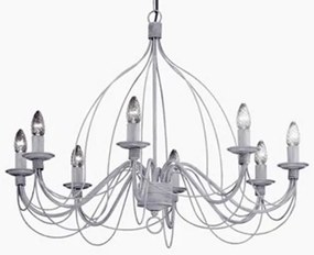 Candelabru clasic modelat si pictat manual disponibil in finisaj alb antichizat CORTE SP8 005898