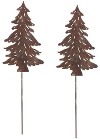 Decorație metalică Arborele de grădină, cupru, 2 bucăți, 15 x 1 x 50 cm