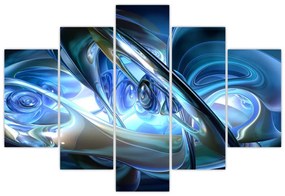 Tabloul fractalilor în albastru (150x105 cm)