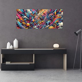 Tablou - Graffiti multicolor (120x50 cm)