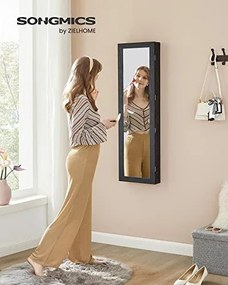 Dulap pentru bijuterii, Songmics, Negru, 120x10x36.7 cm