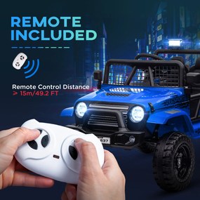 AIYAPLAY Mașină Offroad pentru Copii 3-6 Ani 12V cu Telecomandă Albastru | Aosom Romania