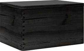 vidaXL Cutie din lemn cu capac negru 40x30x23 cm lemn masiv de pin