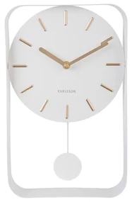 Karlsson KA5796WH Ceas de perete cu pendul de design, 33 cm