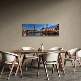 Tablou cu canalul - Göteborg (cu ceas) (90x30 cm)