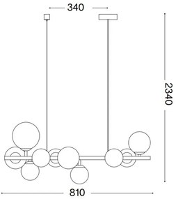 Lustră LED pe cablu Ideal Lux PERLAGE 10xG9/3W/230V auriu