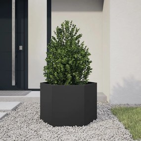 vidaXL Jardinieră de grădină negru 69x60x45 cm oțel hexagonal