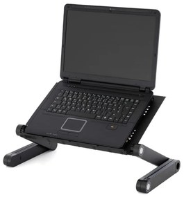 Birou pentru laptop cu USB - 42 x 28 cm, răcoritor, negru