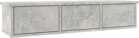 vidaXL Dulap de perete cu sertare, gri beton, 88x26x18,5 cm