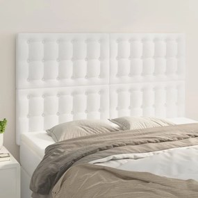 vidaXL Tăblii de pat, 4 buc, alb, 72x5x78/88 cm, piele ecologică
