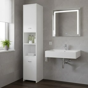 Dulap înalt de baie SILKE, 180×30×30cm, alb Casaria