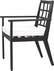 Scaun de interior/ exterior elegant design LUX Cap-Ferrat, negru 115024 HZ