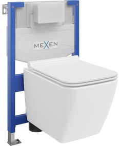 Mexen set WC încastrat cadru Felix XS-F cu vas de toaletă Vega și capac de toaletă cu închidere lentă, Albă - 68030654000
