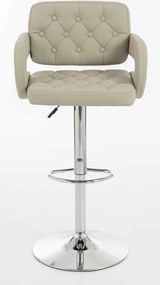 HR8403W Scaun Ecru Piele Ecologica Premium Soft cu Bază Cromata