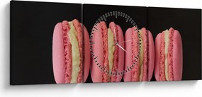 Tablou cu macarons (cu ceas) (90x30 cm)
