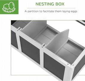 PawHut Adăpost din Lemn pentru Găini cu Cuib pentru Ouă pentru 6 Găini, Gri Închis | Aosom Romania