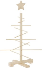 vidaXL Brad de Crăciun din lemn decorativ, 75 cm, lemn de pin masiv