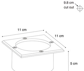 Set de 6 spoturi de sol negre pătrate, inclusiv LED IP65 Solar - Terry
