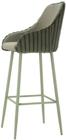 Mauro Ferretti Scaun De Bar Alaska -A- Verde Set 2 Bucăți Cm 52X46X111 (Înălțime Șezut Cm 78) | Aosom Romania