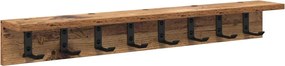 vidaXL Răcător de paltoane montat pe perete Pe perete Lemn vechi