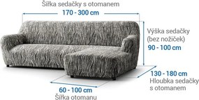 Gaico Huse bielastice UNIVERSO NOU dungi alb-negru canapea cu otoman dreapta (l. 170 - 300 cm)