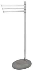 WENKO 19493100 - Suport pentru prosoape Pebble Stone 38 x 84 cm, crom lucios/gri