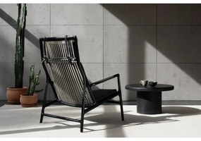 Fotoliu cu construcție din lemn de stejar Gazzda Dedo, albastru - gri