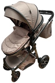 Carucior 2 in 1 cu cos de cumparaturi, transformabil, ușor și practic pentru copii 0-36 luni - CPC-34-crem