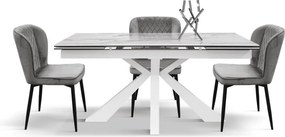 SET 4 Scaune Manta, structura metalica, catifea - STANDARD - NEGRU - ROZ PUDRAT - CATIFEA