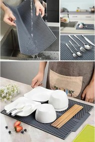 Suport vase MRT-DORE-EM-2259, gri antracit, silicon, 33x45x1 cm