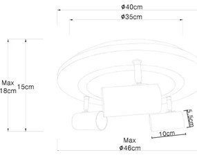 Spot LED KASSU 3xGU10/5W + LED/15W/230V Globo 67307D