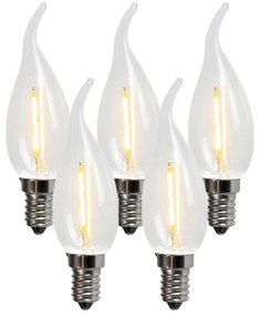 Set de 5 becuri cu filament LED E14 BXS35 1W 100LM 2200K