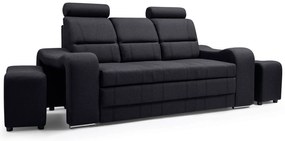 Canapea trei locuri Wendell (negru) (cu taburete). 1031762