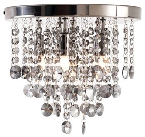 Plafonieră clasică neagră cu sticlă fumuriu - Medusa