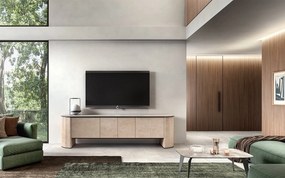 Comodă TV lemn masiv Sable 4 uși, 215 × 50 × 58 cm