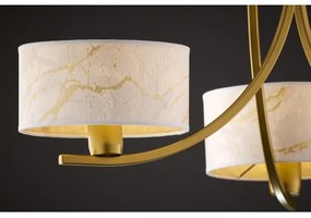 Jupiter 2096 - Lustră cu lanț ARTHUR, 3xE27/15W/230V, alb/auriu/decor de marmură