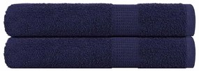 vidaXL Prosoape pentru saună 2 buc Albastru marin 360 g/m² 100% bumbac