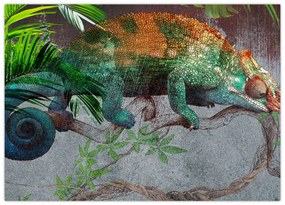Tablou pe sticlă - Cameleon (70x50 cm)