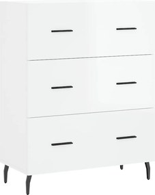 vidaXL Servantă, alb extralucios, 69,5x34x90 cm, lemn compozit