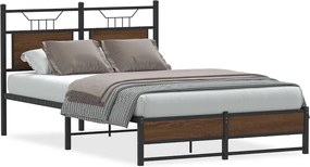 vidaXL Cadru pat fără saltea stejar maro 120x200 cm, lemn prelucrat