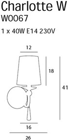 Aplica de perete Charlotte W0067 MX