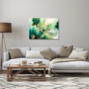 Tablou pe sticlă - Abstractizare verde (70x50 cm)