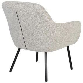 Fotoliu alb cu tapițerie din țesătură bouclé Dude – White Label