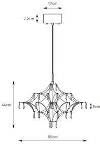 Lustră LED de cristal dimabilă pe cablu Markslöjd 108869 EFESOS LED/14W/230V d. 60 cm