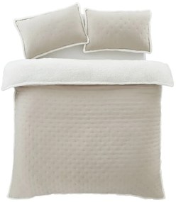 Lenjerie de pat crem din sherpa pentru pat dublu 200x200 cm Cosy Nori – Catherine Lansfield