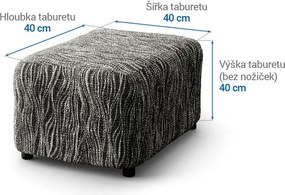 Gaico Huse bielastice UNIVERSO NOU dungi alb-negru taburet (40 x 40 x 40 cm)