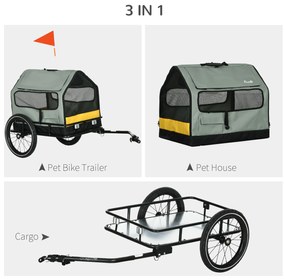 PawHut Remorca pentru Biciclete 3 in 1 pentru Caini, Transport