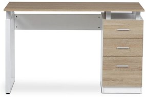 Masă de birou 3218 SON, alb și stejar sonoma