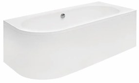 Cada baie asimetrica alba, acril, 170 x 75 cm, orientare dreapta, Besco Avita 1700x750 mm, Dreapta